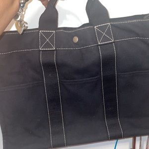 Authentic Hermes three pocket Tote dark blk/blue silver hardware. Very FRESH!